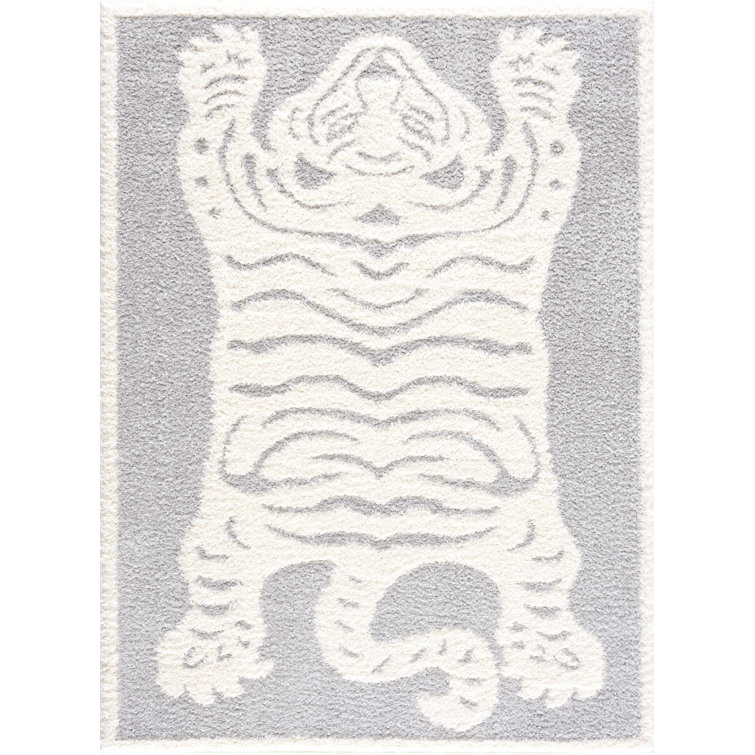 Bungalow Rose Marilyn Animal Print Machine Woven Polyester Area Rug in ...