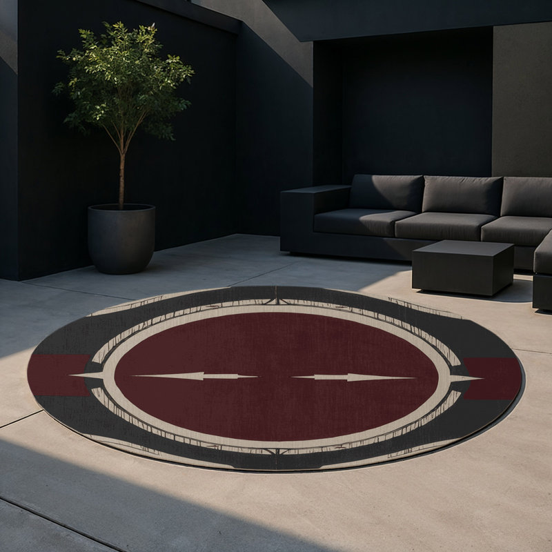 Baronial Bloom Indoor And Outdoor Area Rug, Round 5'