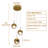 Dimmable 3-light Crystal Sphere Pedant Light Led Pendant In Titanium Gold for Kitchen Island
