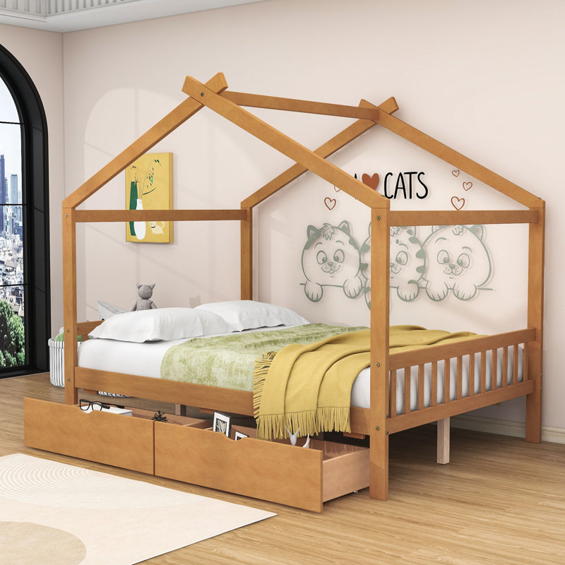 Sollis Kids Full Platform with Drawers, Natural