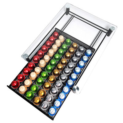 Tiroir à capsules de verre pour 60 dosettes avec support de machine