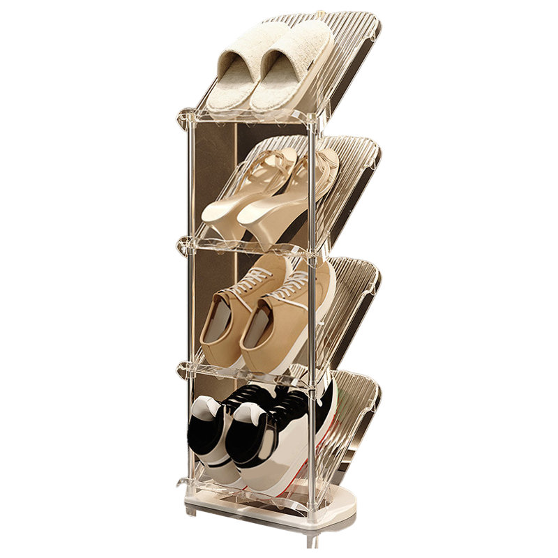 1 ensemble de range-chaussures à 2 niveaux à 3/4 et 45 degrés de porte d'entrée, H 34,5 po x l 30 po x P 11,5 po, Blanc