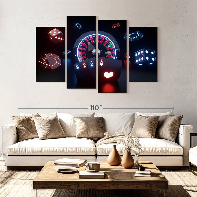 Senne Glowing Casino Games, 54" H x 84" W