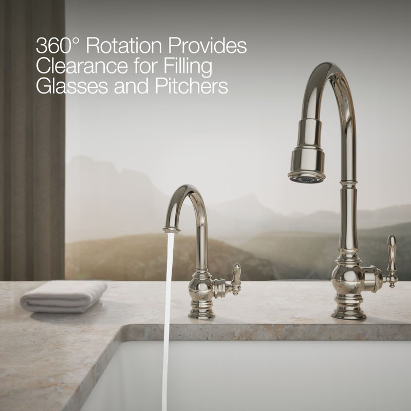 Artifacts Beverage Faucet, Vibrant Polished Nickel