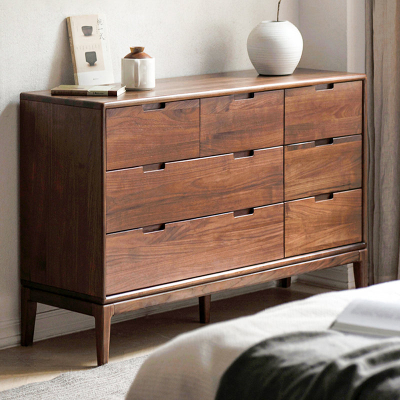 Commode d'appoint multifonctionnelle en bois massif de style nouveau chinois