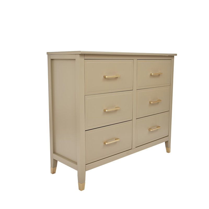 6 Drawer 105Cm W Double Dresser, Clay