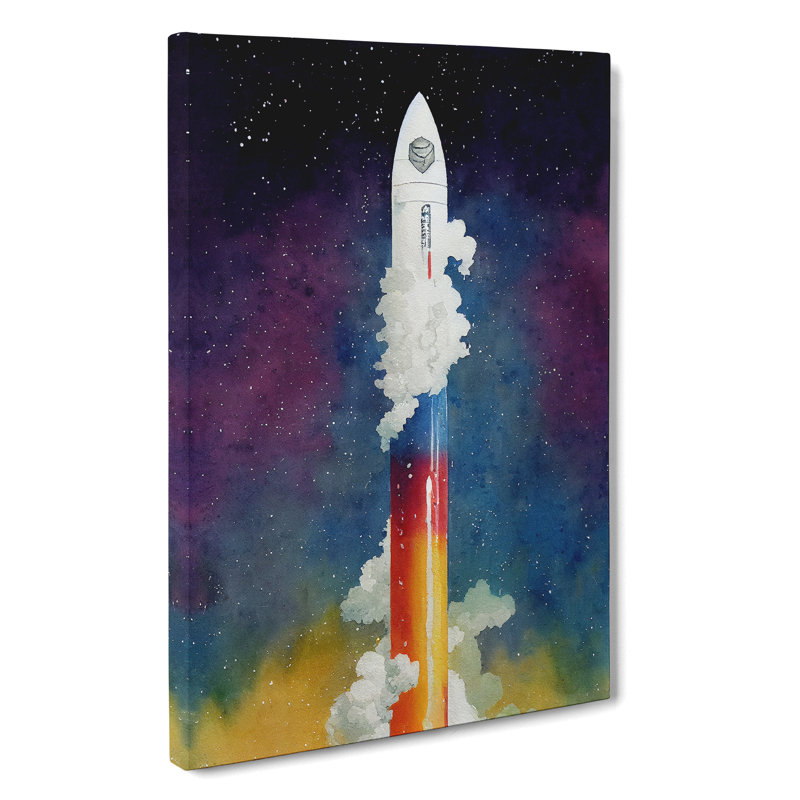A Fascinating Spaceship Rocket - Wrapped Canvas, 60cm H x 40cm W x 3cm D