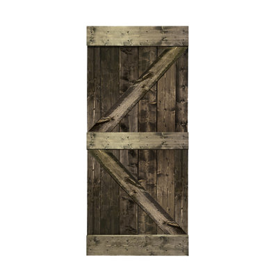 Panelled Wood Stained K Series Pre Assembled Barn Door Without Sliding Hardware Kit