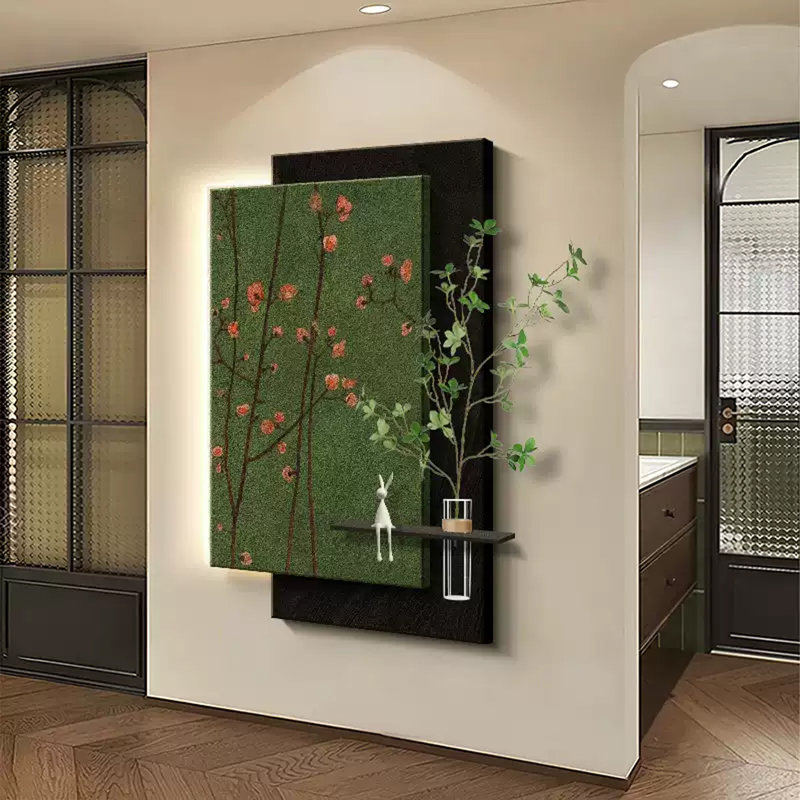 Medieval-Style Three-Dimensional Sandstone Hydroponic Green Plant Mural, 51.18" H x 33.86" W x 1.57" D