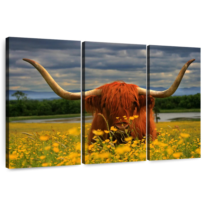 Vache florale des hautes plaines, H 24 po x l 38 po