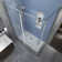 Langham XL 52" W x 80" H Frameless Rectangle Sliding Shower Enclosure with Fixed Panel