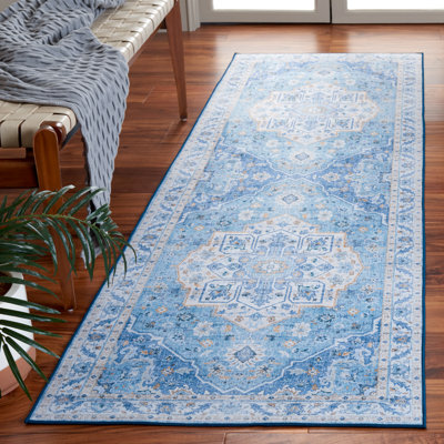 Sandin Oriental Power Loom Blue Area Rug