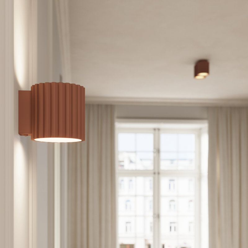 Aura Aluminium Flush Mounted Sconce, 10x12x10 cm, Mocha, 1 Light