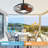 20" Cage 5-Blade Woodgrain Three-Color Variable Light Ceiling Fan with Remote Control