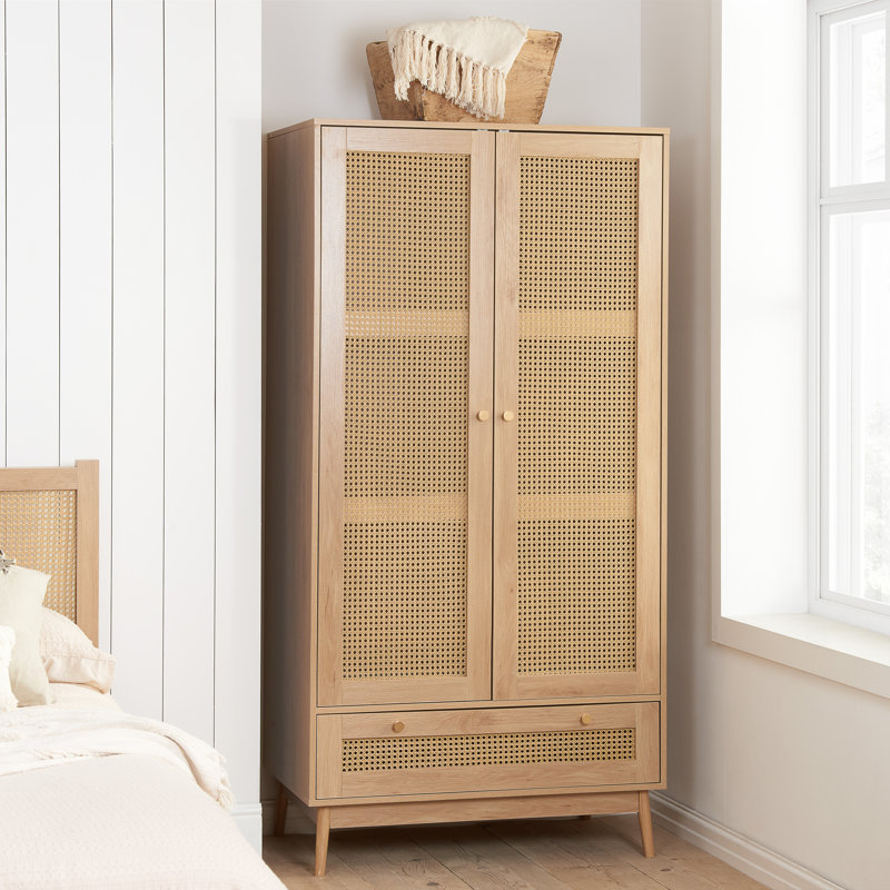 Noemi 2 Door Manufactured Wood Wardrobe, Oak