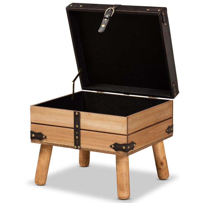Drewie Faux Leather Ottoman