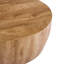 Table basse cylindrique de 34,65 po en MDF de haute qualité de couleur naturelle, table basse industrielle moderne entièrement assemblée, idéale pour la maison et la cuisine