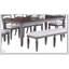 Table de salle à manger de style contemporain gris clair et cerise avec cadre en bois pour les salles à manger modernes