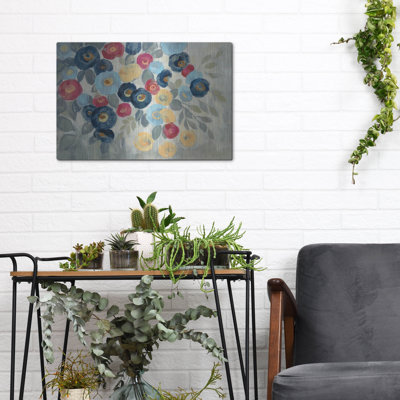 «Winter Flowers I» par Silvia Vassileva, art mural en métal, 36 po x 24 po