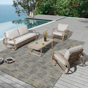 4 - Person Patio Conversation Set with Cushions