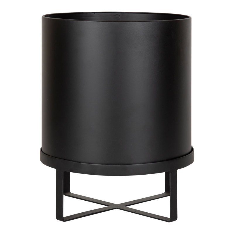 Keithley Metal Pot Planter, 14.5" H x 11" W x 11" D, Black