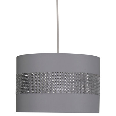 20 cm H Drum Lamp Shade ( Uno ) in Silver