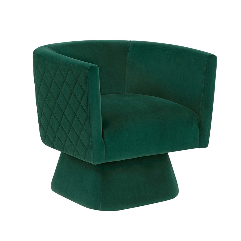  Earl 29" Modern & Contemporary Swivel Chair - Velvet Swivel Chair Supportive Pocket Coil Seating, Luxurious Velvet Upholstery