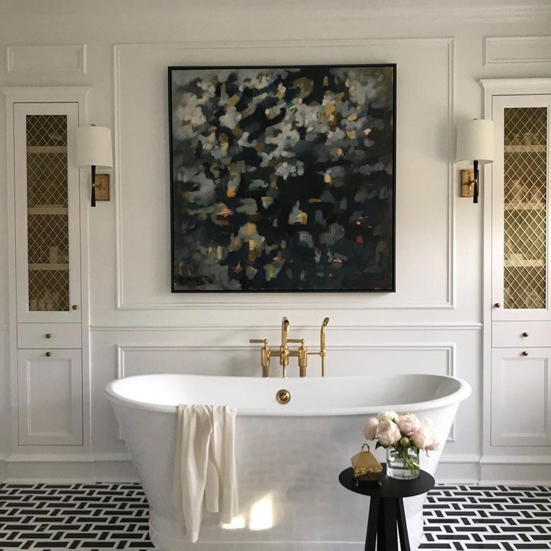 Esplanade 13x13 Basketweave Polished Marble Mosaic Tile, Black Beauty
