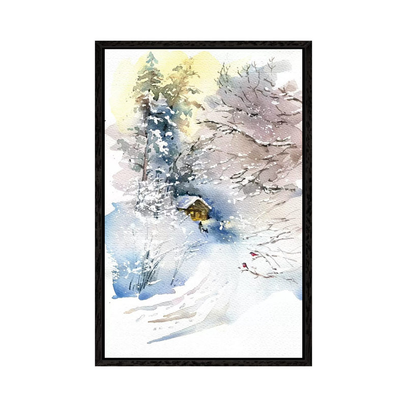 Winter by Marina Ignatova - Painting on Canvas, 152.4cm H x 101.6cm W x 3.81cm D, Black Framed