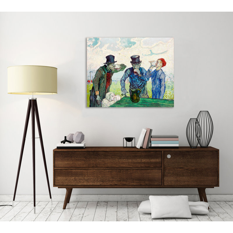 «The Drinkers» par Vincent Van Gogh - reproduction d'art sur toile tendue, H 24 po x l 30 po x P 1,5 po