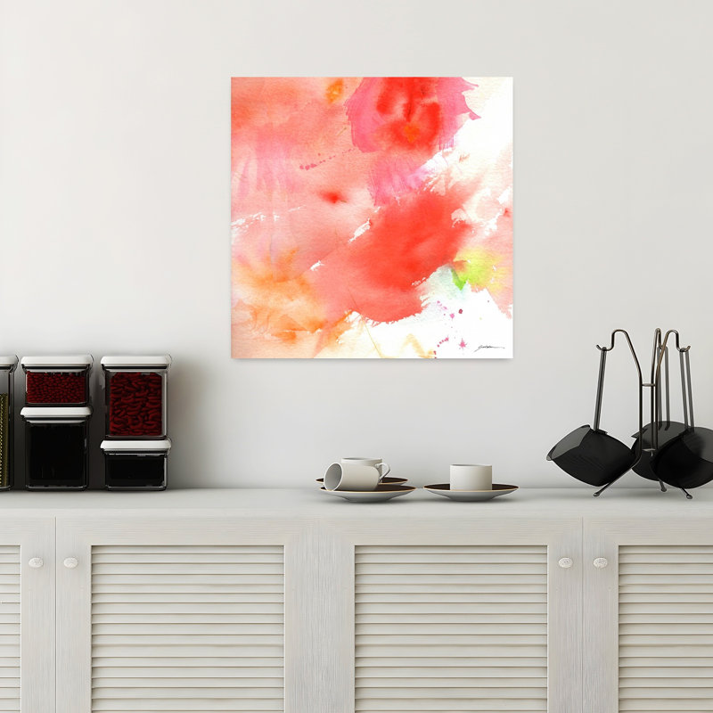 Art abstrait abstrait rose, H 18 po x l 18 po