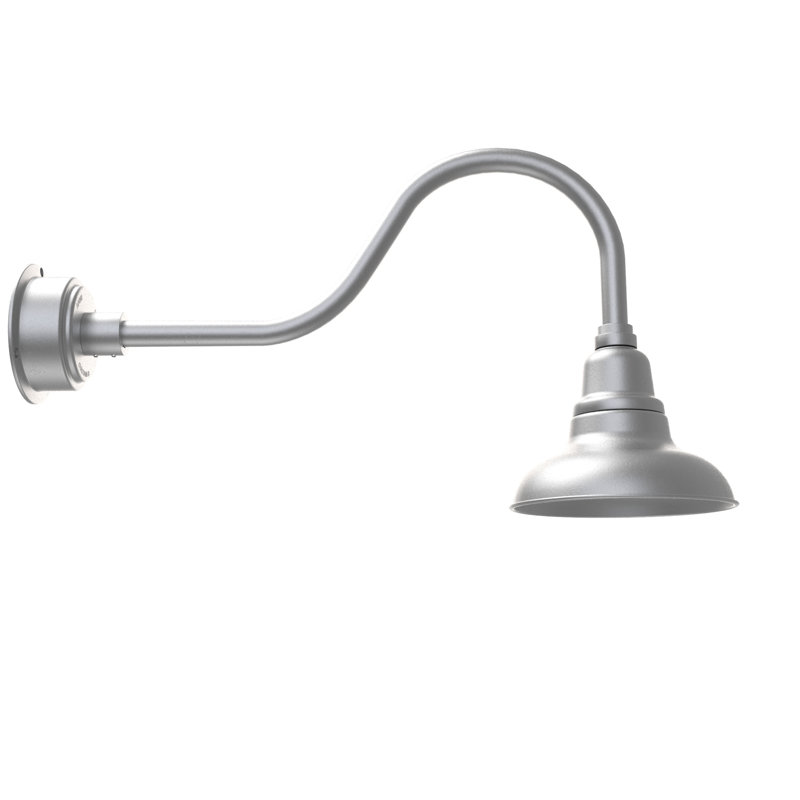 Luminaire de grange d’extérieur à del Idella, Argent galvanisé, H 16 po x l 8 po x P 32 po