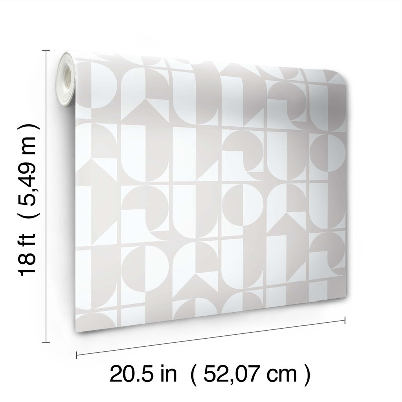 Papier peint adhésif L 18 pi x l 20,5 po RuDeco, Gris fantôme