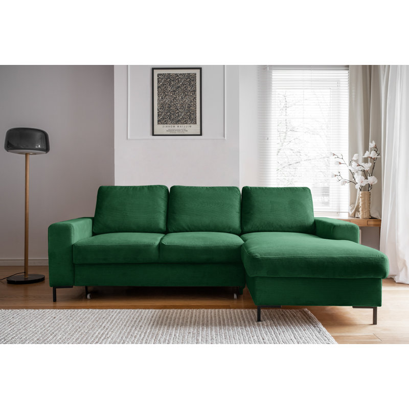 Lofty Lilly 4 seater Corner Sofa Bed, Emerald Green, Right Hand Facing