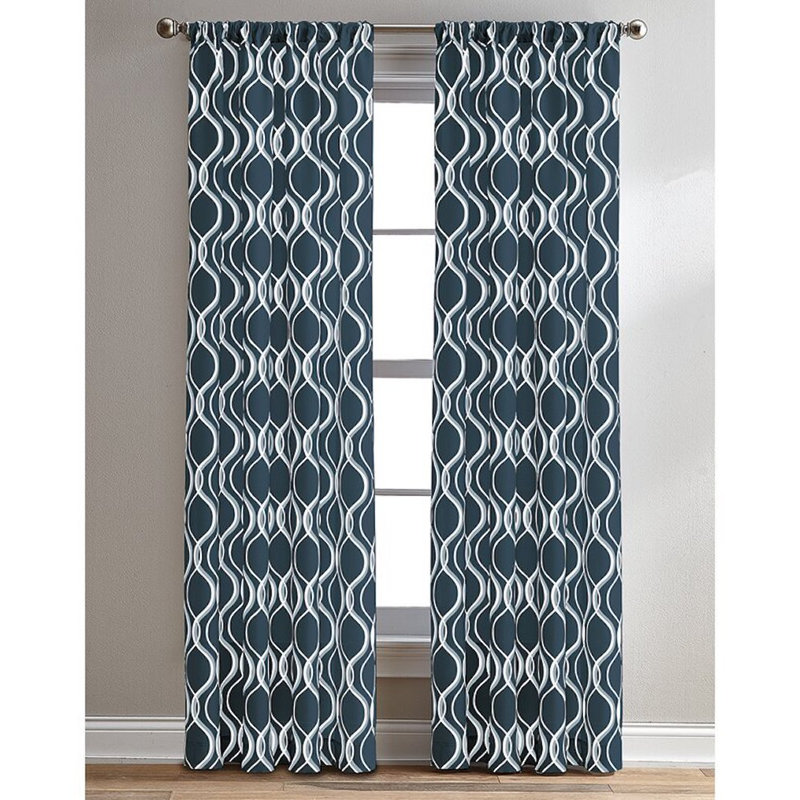 Cloyed Semi Sheer Curtain Single Panel, 50" W x 63" L, Black