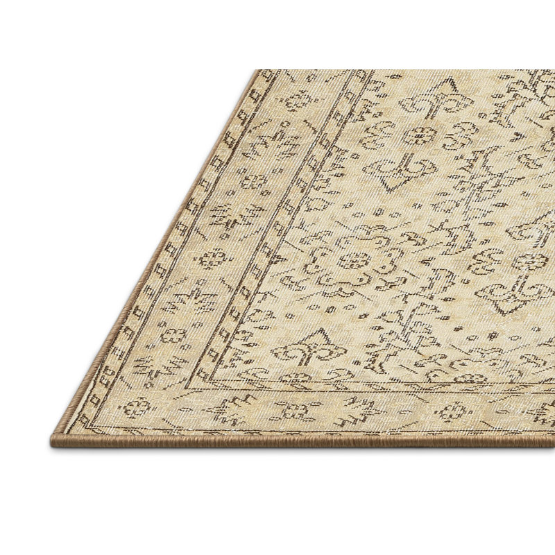 Tapis contemporain beige / olive clair, Rectangle 5 pi x 8 pi