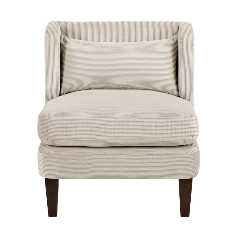 Chaise Modern Space en velours côtelé taupe avec coussins de siège réversibles, Taupe