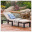 Chaise longue d'extérieur avec coussin beige, lit de jour en rotin PE brun foncé et cadre en fer, L 76,75 po