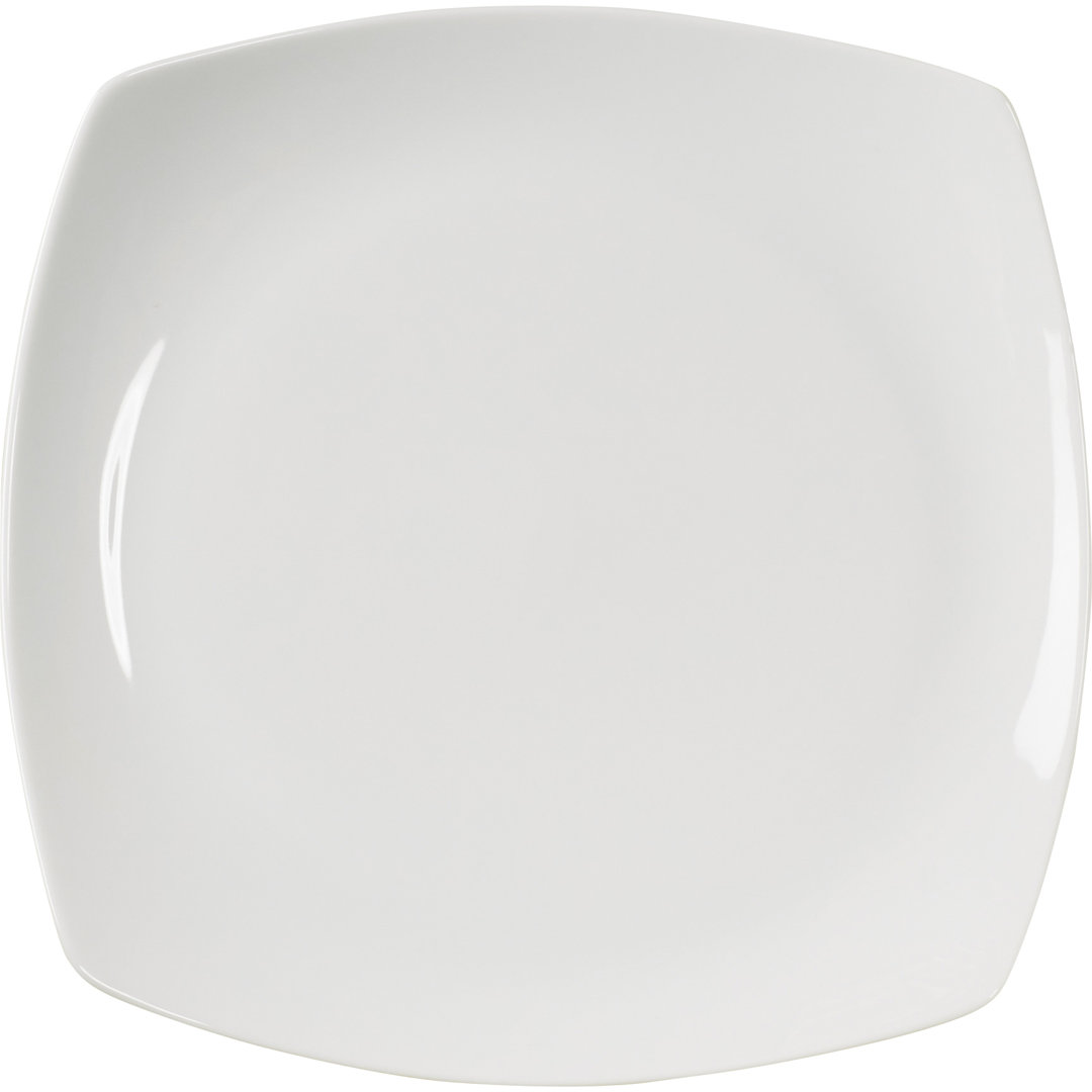 Denham 11'' Porcelain China Square Dinner Plate (Set of 6) Ebern Designs