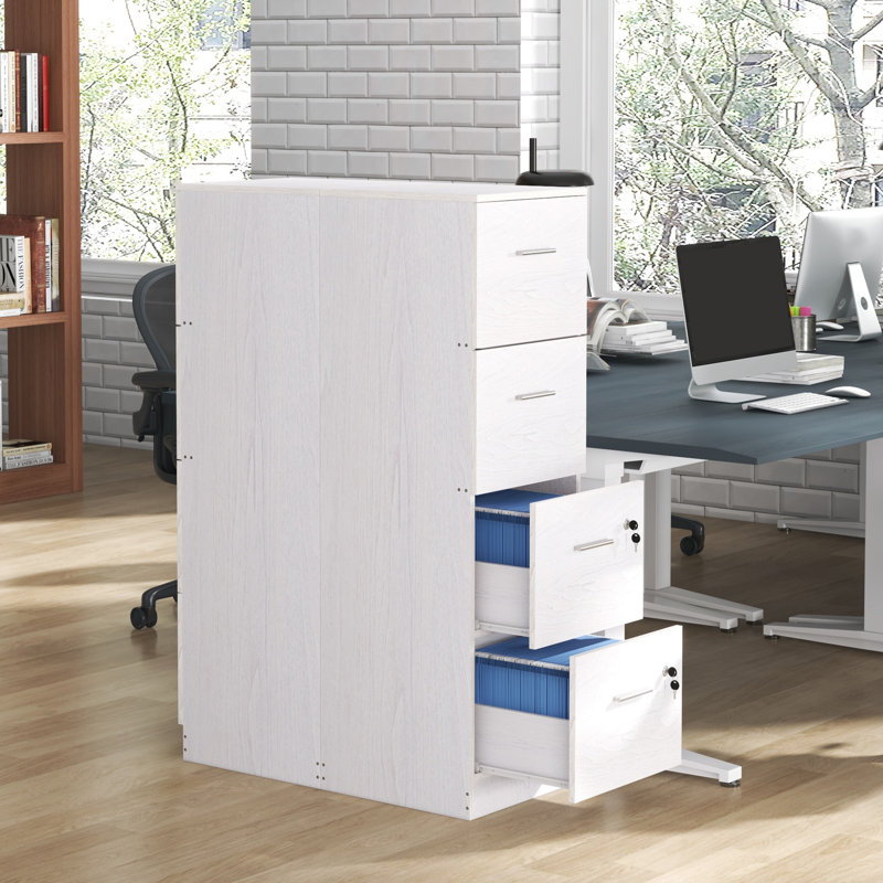 Seantae 4 Drawer Filing Cabinet, White