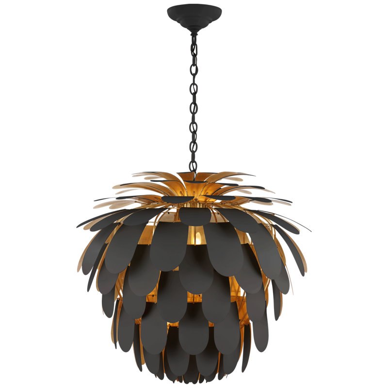 Chapman & Myers Cynara Grande Chandelier, Matte Black/Gold