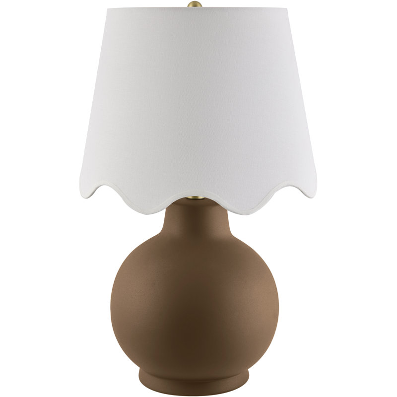 Ganza Table Lamp, Dark Brown, White