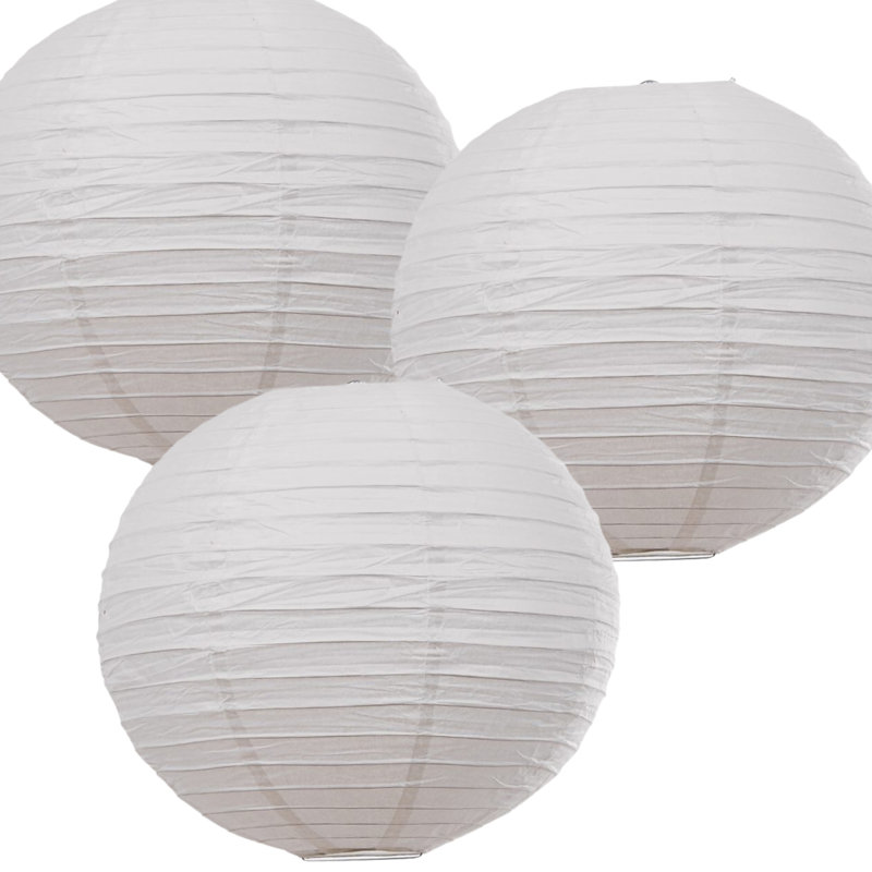 30cm H Paper Round Pendant Shade ( C-Clip ) in White