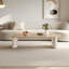 Table de salon simple en bois massif ovale