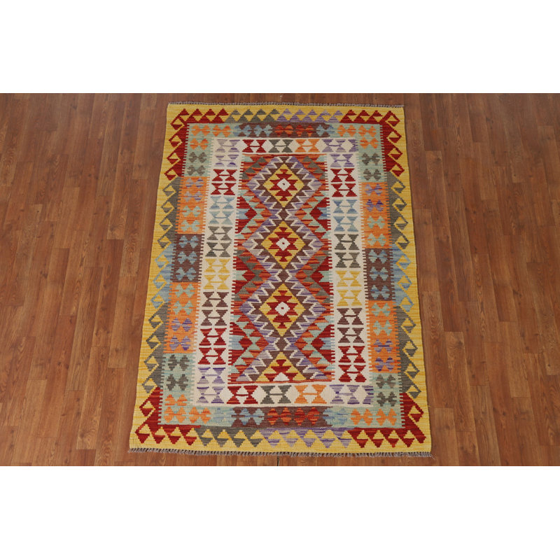 Reversible Wool Kilim Oriental Rug 4x6