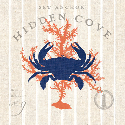Island Findings II Crab 1 Piece Wrapped Canvas Wall Art