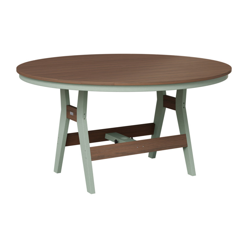 Berlin Gardens Harbor 60″ Round Counter Height Table, 38.87" H x 60" W x 60" D, Brazilian Walnut, Seafoam