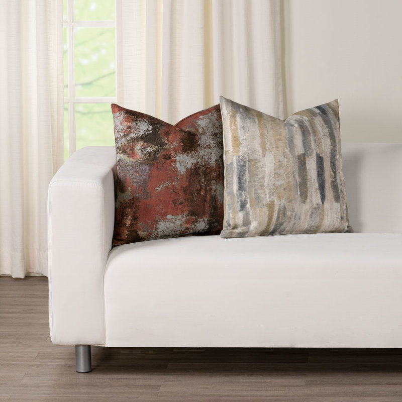 Abstract Reversible Throw Pillow, 19" x 19"