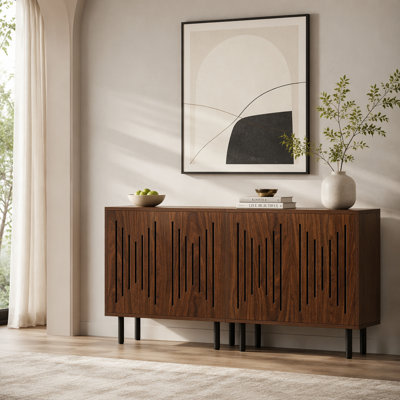 Buffet bahut, ensemble de 2 armoires de rangement avec tablettes réglables