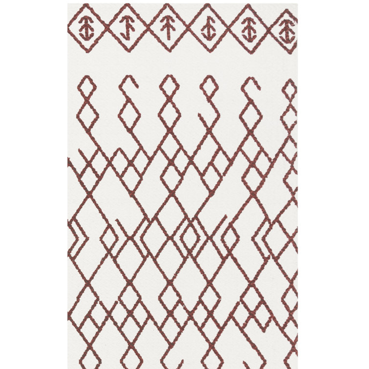 Tapis géométrique en coton tissé à la main Burrell Cedar Brook